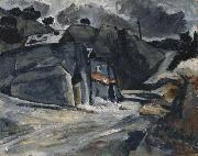 Paul Cezanne Paysage provencal, or Rochers a L'Estaque, or Masures sous la neige oil painting reproduction